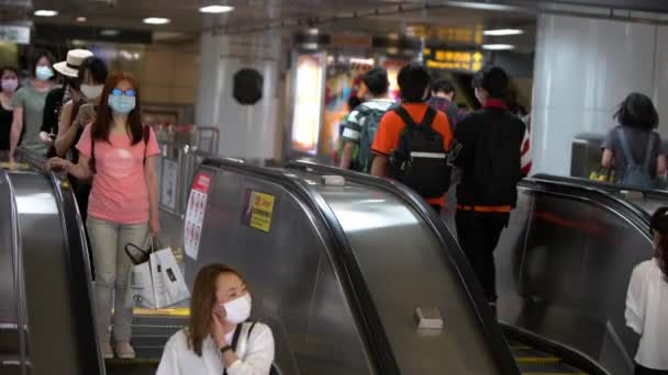 Taipei Taiwan Junho 2020 Asiáticos Vestindo Máscara Protetora Contra Doenças — Vídeo de Stock