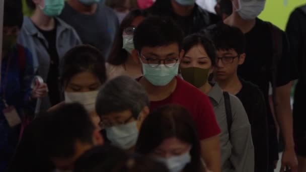 Taipei Tayvan Haziran 2020 Coronavirus Karantinasının Yavaş Hareketi Covid19 Metro — Stok video