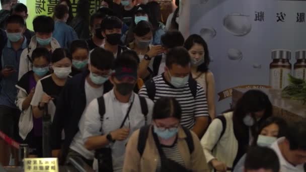 Taipei Taiwan Iunie 2020 Mișcarea Lentă Persoanelor Asiatice Care Poartă — Videoclip de stoc