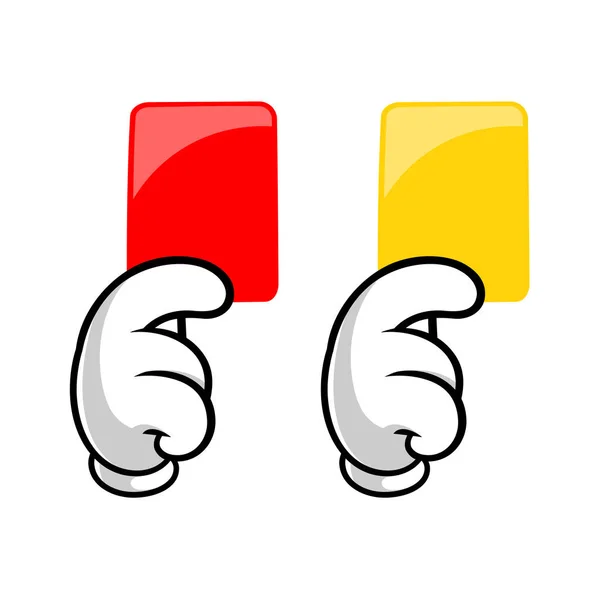 Abbildung Zweier Hände Mit Roten Und Gelben Karten Stockillustration