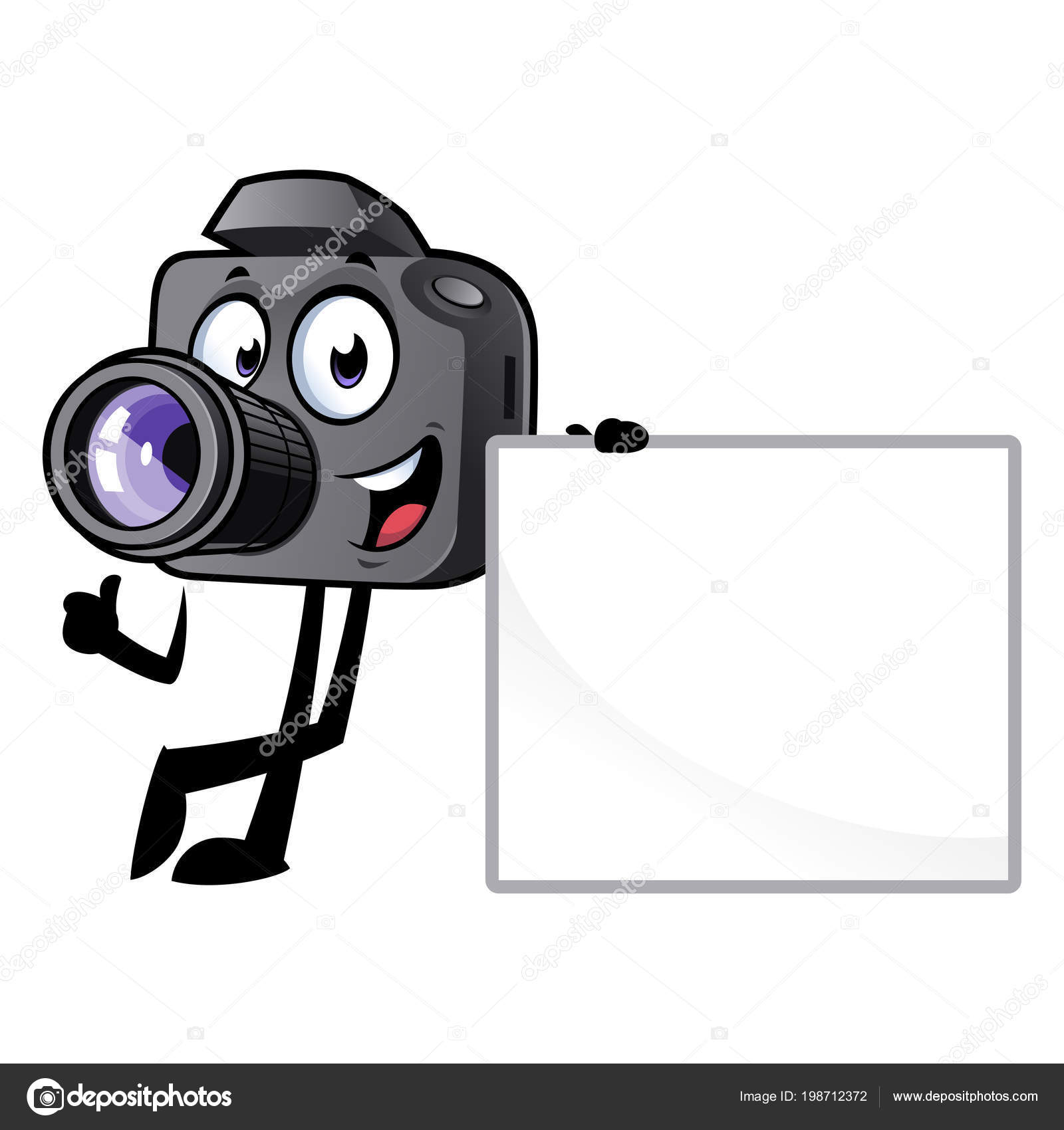 Cartoon Camera Mascot White Board Stock Vector by ©vector5000 198712372