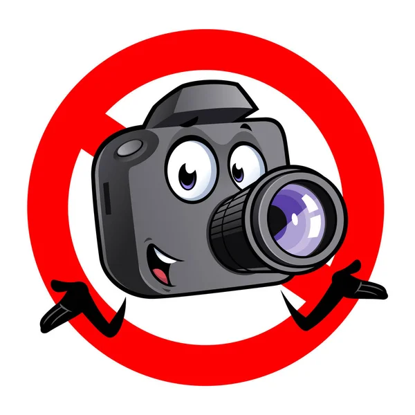 Талісман Мультиплікаційної Камери Межах Забороненого Сигналу Ліцензійні Стокові Ілюстрації