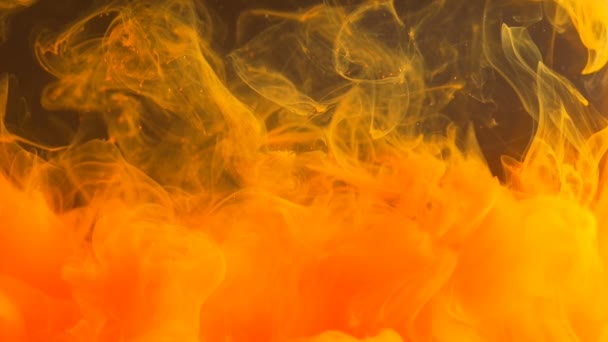 Chmura Dym Kolor Malowane Czarno Podwodne Pomarańczowy Ruch Streszczenie Tło — Wideo stockowe