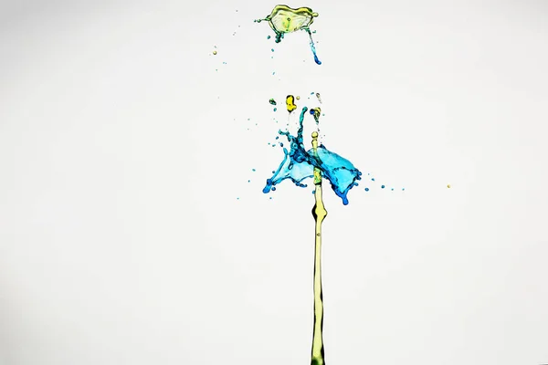Sfondo astratto di spruzzi d'acqua con vernici, collisione di gocce — Foto Stock