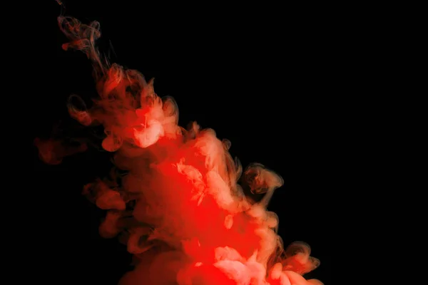 Malovat proudu ve vodě, červený barevný inkoust mrak, abstraktní pozadí — Stock fotografie