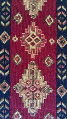Ermeni desenli kumaş. Geleneksel süs ve desenli halı detayı. Nakış nakış en eski dikiş türlerinden biridir. Eski arkaplan.