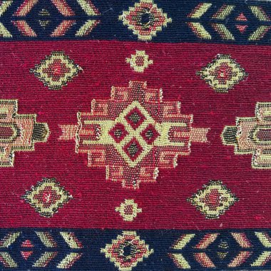 Ermeni desenli kumaş. Geleneksel süs ve desenli halı detayı. Nakış nakış en eski dikiş türlerinden biridir. Eski arkaplan.