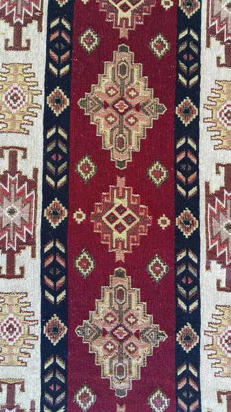 Fabric Armenian Pattern Carpet Detail Traditional Ornaments Patterns Embroidery One — Stock Photo, Image