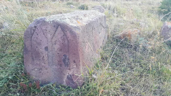 Der Alte Armenische Friedhof Christliches Grab Von 1800 Grabstätte Geschnitzter — Stockfoto