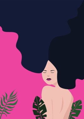 Uzun saçlı güzel kız.