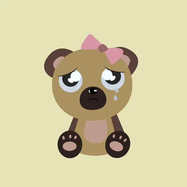 Oso Llorando Kawaii Agradable —  Fotos de Stock