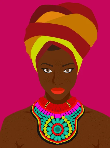 Femme Africaine Avec Collier Lumineux — Photo