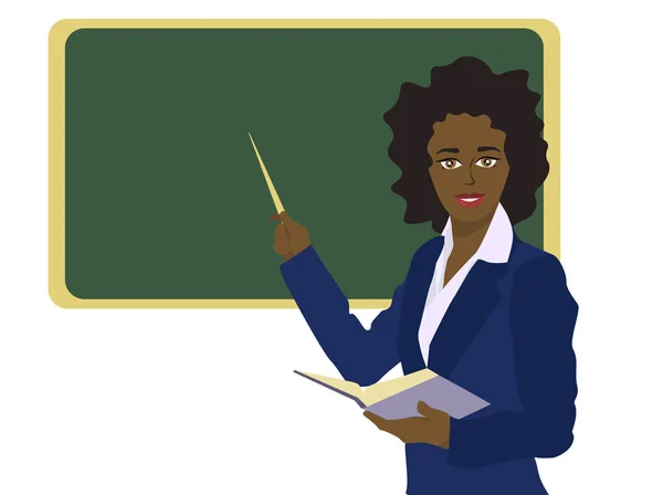 Black Skinned Teacher Blackboard — Stock Photo, Image