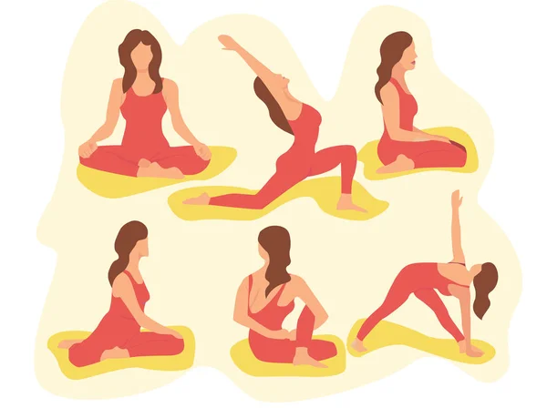 Pose Yoga Eseguite Una Ragazza Bianca — Foto Stock