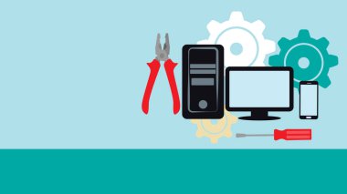 bilgisayar ve telefonların onarımı için afiş seçeneği