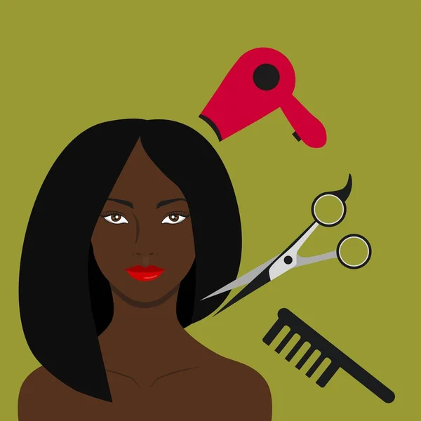 美容師の属性を描いたイラスト — ストック写真
