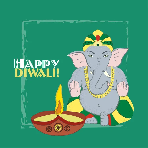 Illustrazione Dell Elefante Indiano Shiva Festa Del Diwali — Foto Stock