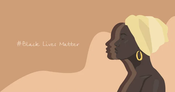 黒人を支援するためのイラスト 黒人生活問題 — ストック写真