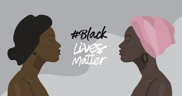 黒人を支援するためのイラスト 黒人生活問題 — ストック写真