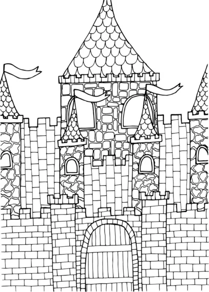 Bayraklı boyama kitabı anti-stres prenses kalesi