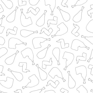 Renkli kitap Duvar kağıdı kusursuz desenli yemek tavuk bacağı