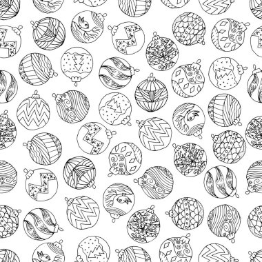 Boyama kitabı, stres önleyici, Noel balonları ve duvar kağıtları.