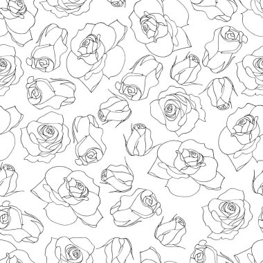 Boyama kitabı, stres önleyici, çiçek ve tomurcuklu, dikişsiz duvar kâğıdı.