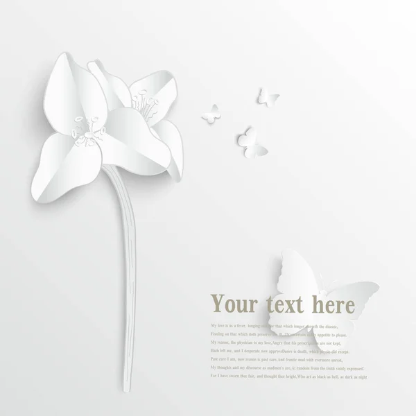 Бумажный Цветок Белые Розы Вырезанные Бумаги Свадебные Украшения Декоративный Свадебный — стоковый вектор