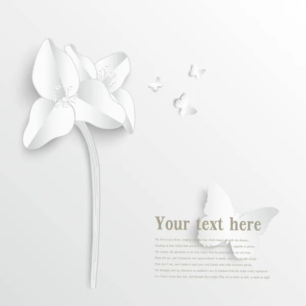 Papieren Bloem Witte Rozen Gesneden Uit Papier Bruiloft Decoraties Decoratief — Stockvector