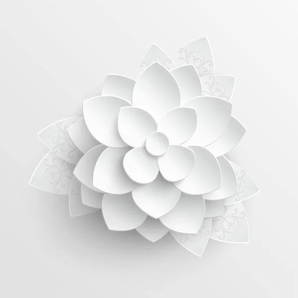 Flor Papel Los Lotos Son Cortados Del Papel Sobre Fondo — Vector de stock