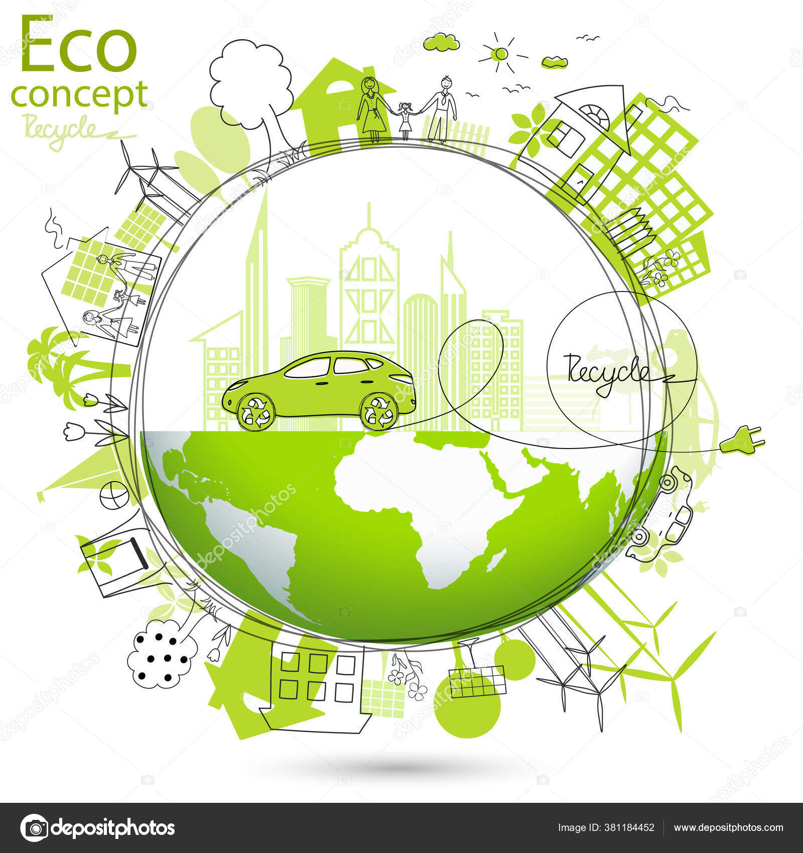 Concept Ecologie Monde Respectueux Environnement Dessin Creatif Sur Environnement Mondial Image Vectorielle Par Lulechkay C Illustration Concept Ecologie Monde Respectueux Environnement Dessin Creatif Sur Environnement Mondial Image Vectorielle Par Lulechkay C Illustration