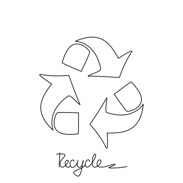 Triangular recycling symbol on white background. Environmentally friendly world. Illustration of ecology the concept of info graphics. Icon