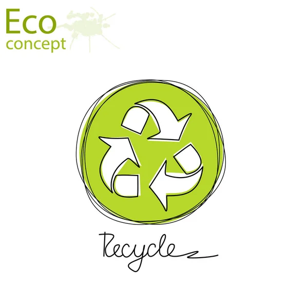 Triangular Recycling Symbol White Background Environmentally Friendly World Illustration Ecology — Stock Vector