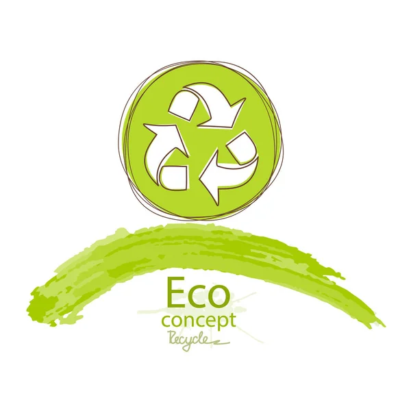 Símbolo Reciclagem Triangular Sobre Fundo Branco Mundo Amigo Ambiente Ilustração —  Vetores de Stock