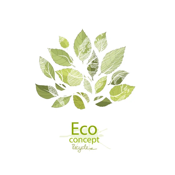 Árvore Sobre Fundo Branco Mundo Amigo Ambiente Ilustração Ecologia Conceito —  Vetores de Stock