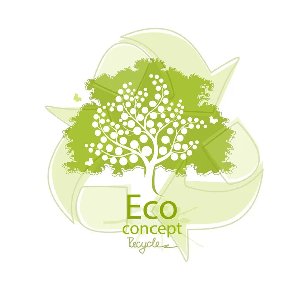 Albero Sfondo Bianco Mondo Ecologico Illustrazione Ecologia Concetto Grafica Info — Vettoriale Stock