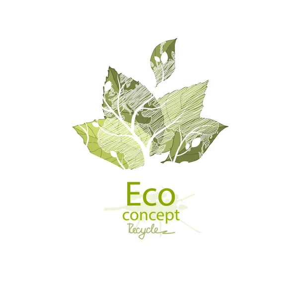 Albero Sfondo Bianco Mondo Ecologico Illustrazione Ecologia Concetto Grafica Info — Vettoriale Stock