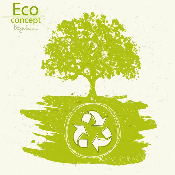 Árvore Sobre Fundo Branco Mundo Amigo Ambiente Ilustração Ecologia Conceito —  Vetores de Stock