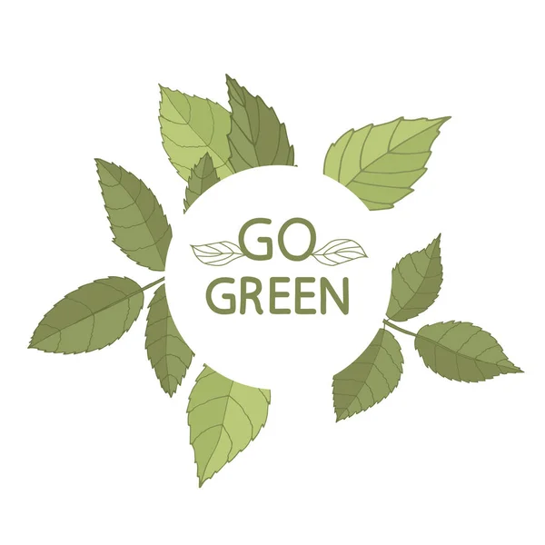 Verde Tema Ecología Happy Earth Day Flyer Template Lettering Concepto — Archivo Imágenes Vectoriales
