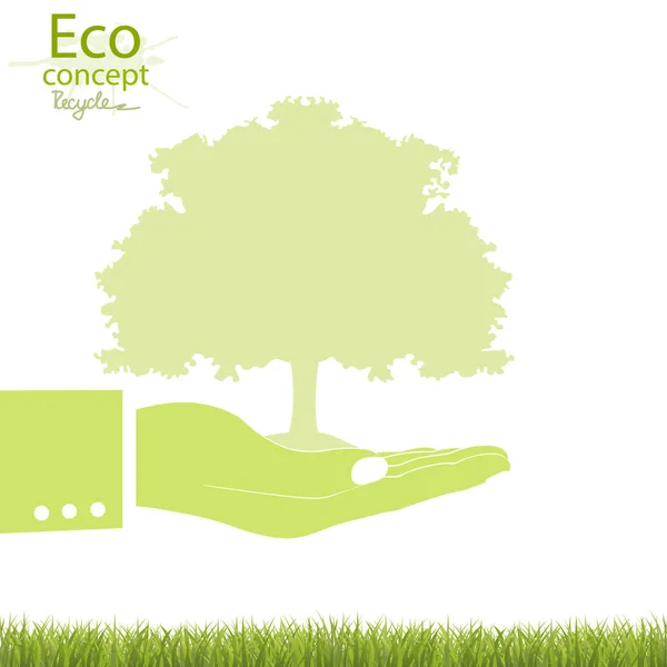 Arbre Sur Fond Blanc Monde Respectueux Environnement Illustration Écologie Concept — Image vectorielle