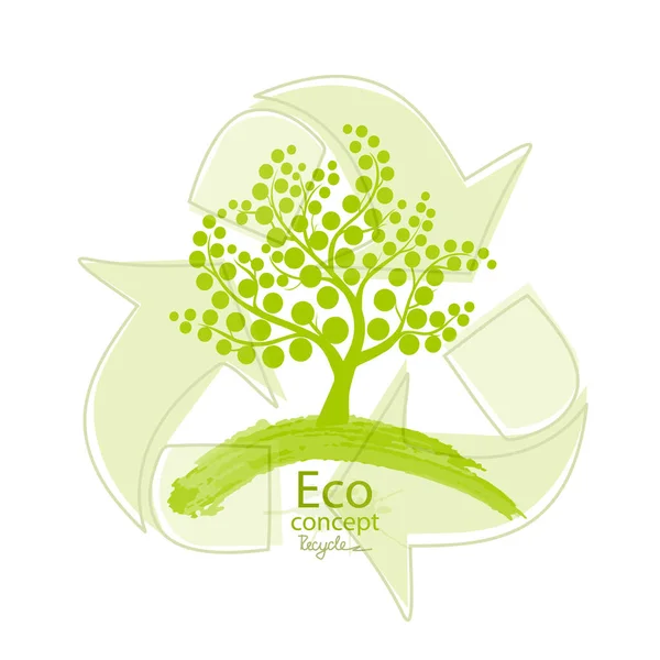 Tree White Background Environmentally Friendly World Illustration Ecology Concept Info — Stock Vector