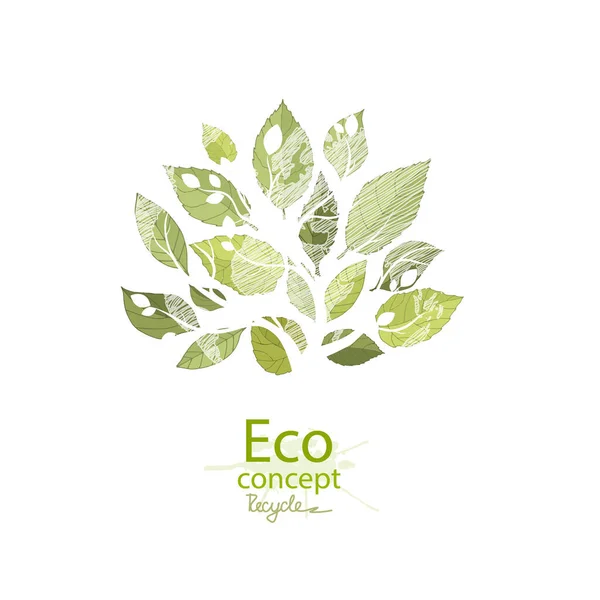 Albero Sfondo Bianco Mondo Ecologico Illustrazione Ecologia Concetto Grafica Info — Vettoriale Stock