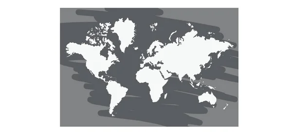 Világtérkép Újság Világ Politikai Térképe Szürke Háttérrel Országok Vektor Illusztráció — Stock Vector