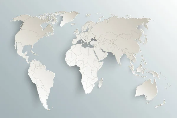 Carta Geografica Del Mondo Mappa Politica Del Mondo Sfondo Grigio -  Vettoriale Stock di ©lulechkay 384484214