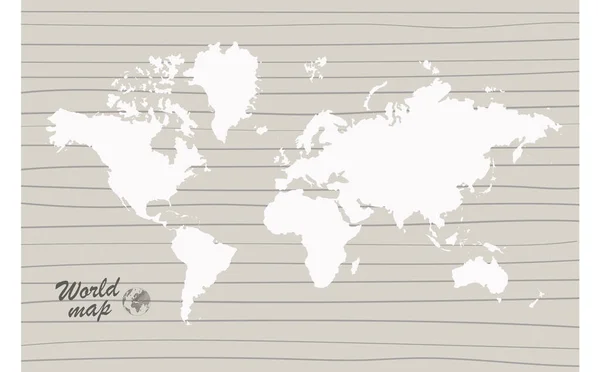 World Map Paper Mapa Político Del Mundo Sobre Fondo Gris — Vector de stock