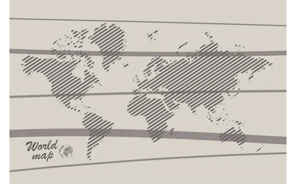 World Map Paper Mapa Político Del Mundo Sobre Fondo Gris — Vector de stock