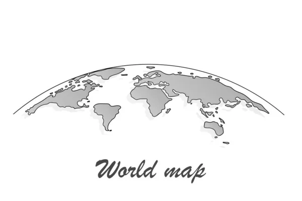 Papier Mapie Świata Mapa Polityczna Świata Szarym Tle Kraje Ilustracja — Wektor stockowy