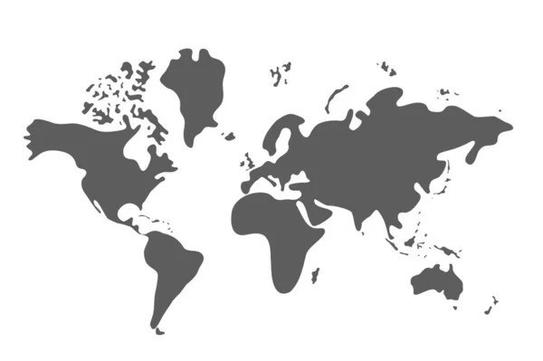 世界地图纸 灰色背景下的世界政治地图 矢量图解 — 图库矢量图片