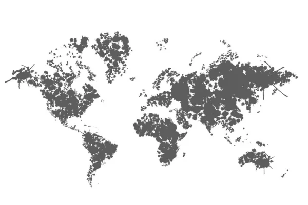 Carte Monde Carte Politique Monde Sur Fond Gris Pays Illustration — Image vectorielle