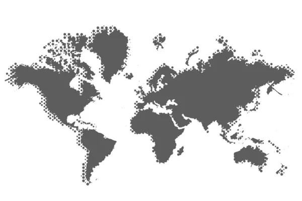 Världskartong Politisk Karta Över Världen Grå Bakgrund Länder Vektorillustration Vit — Stock vektor